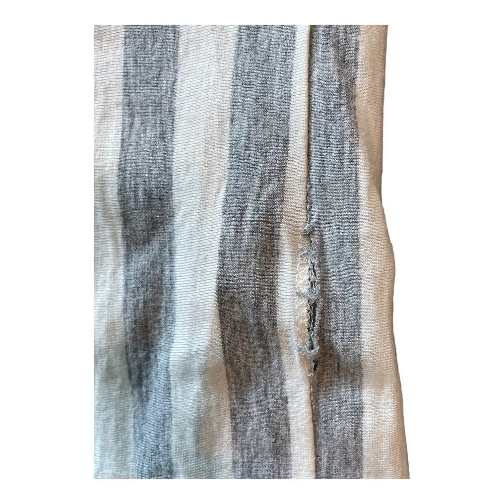 Diesel Gray White Stripe Mini Dress Tunic 3/4 Raglan Sleeve Bubble Hem S